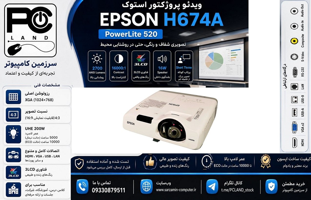 پروژكتور استوک اپسون  epson h674a